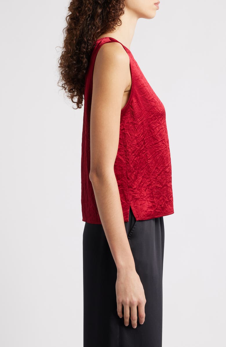 Eileen Fisher Crinkle Satin Shell Top, Alternate, color, Ruby