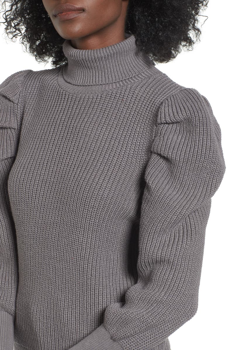 Leith Puff Sleeve Turtleneck Sweater, Alternate, color,