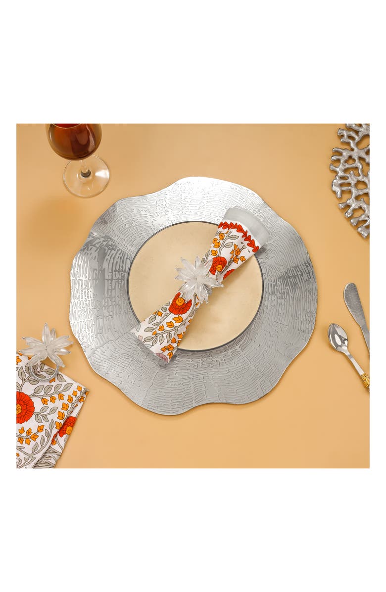 Tiramisu Modern Metallic Charger Plate, Alternate, color, Silver