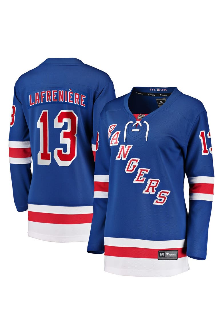 Women's Fanatics Alexis Lafrenière Blue New York Rangers Breakaway Player Jersey, Main, color, Blue