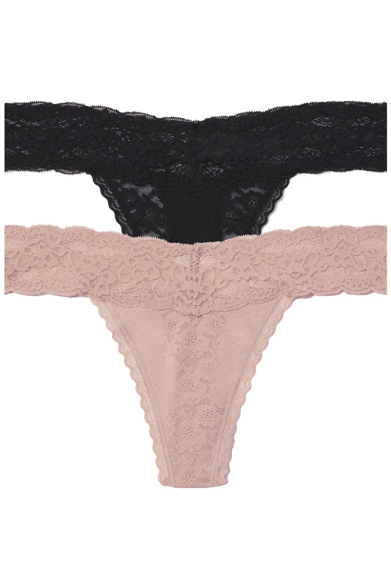 Goddess Lace Thong 2-Pack, Main, color, Black/Romance