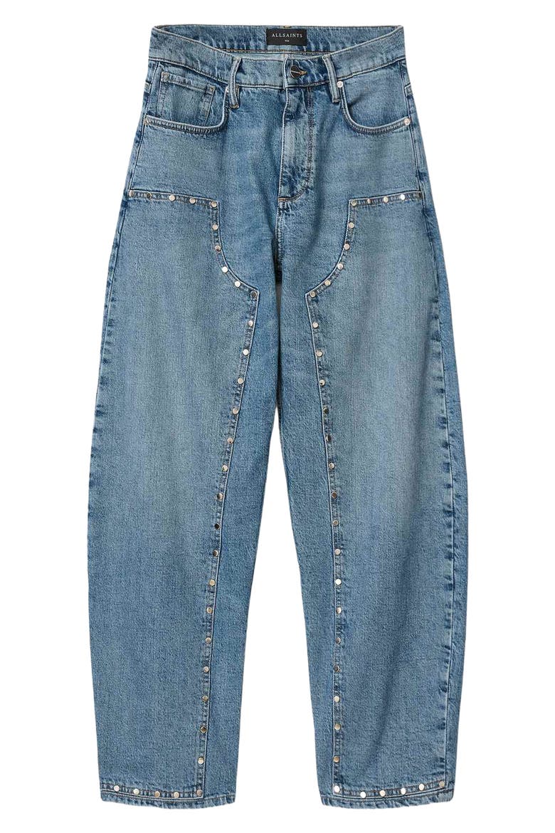 Sadie Studded Wide Leg Jeans, Alternate, color, LIGHT INDIGO