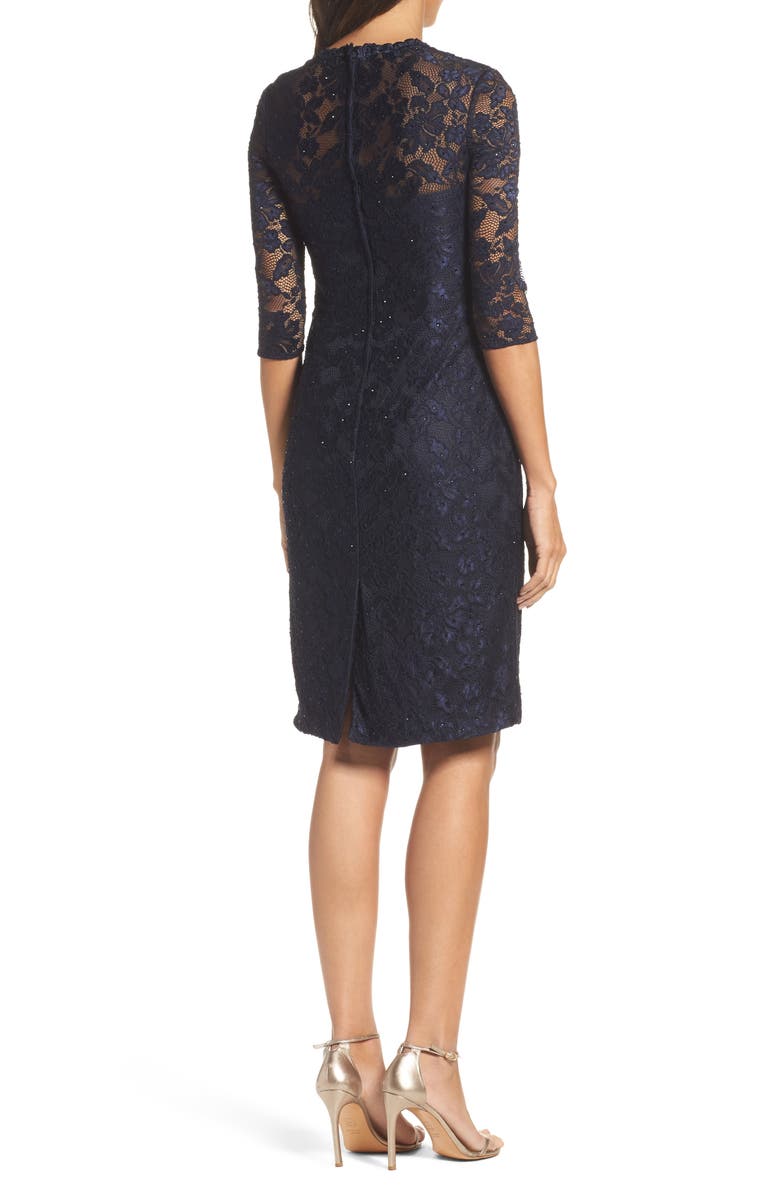 La Femme Lace Cocktail Dress, Alternate, color,