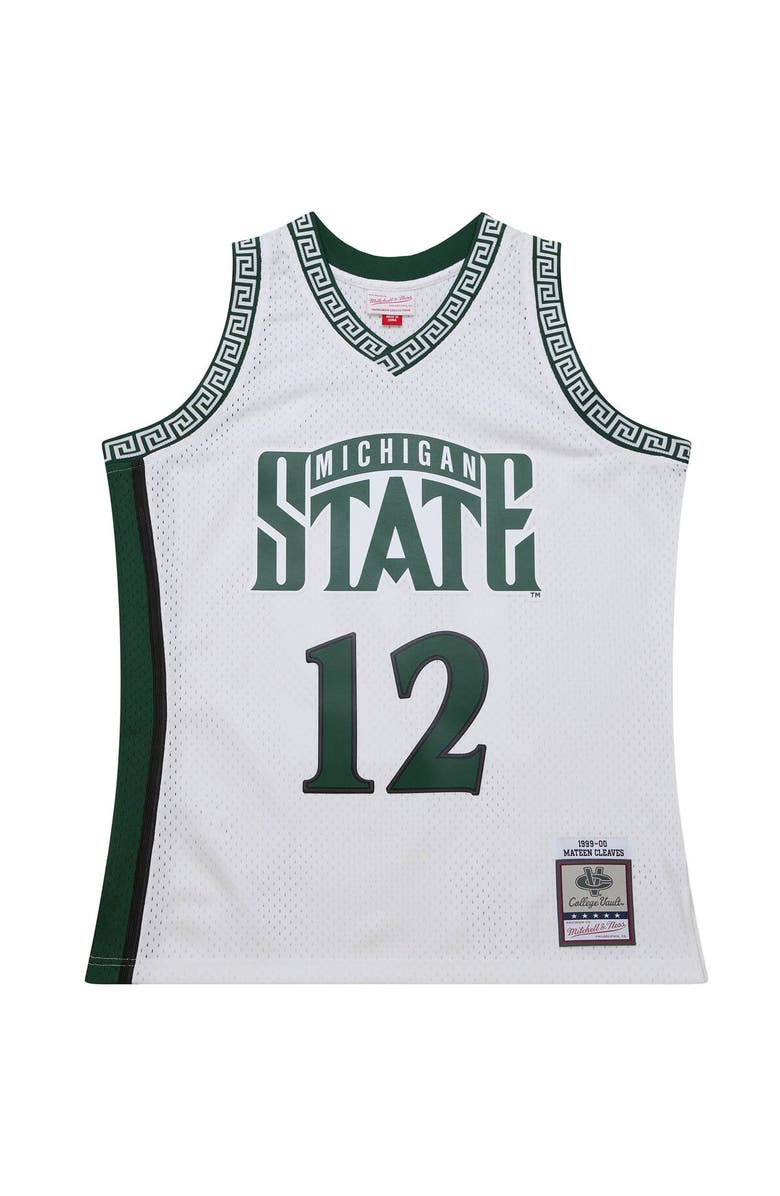 Mitchell & Ness Men's Mitchell & Ness Mateen Cleaves White Michigan State Spartans 125th Basketball Anniversary 1999 Throwback Fashion Jersey, Alternate, color, 