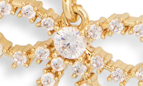 Leith Set Of 3 Demi Fine Cubic Zirconia Bride Stud & Bow Drop Earrings In Clear- Gold