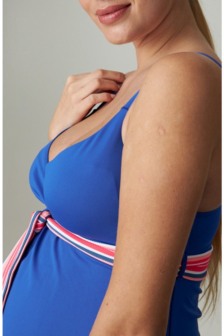 Devon Striped Two-Piece Maternity Swimsuit, Alternate, color, BLUE ROYAL