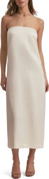 Favorite Daughter The Don't Overthink It Strapless Satin Dress