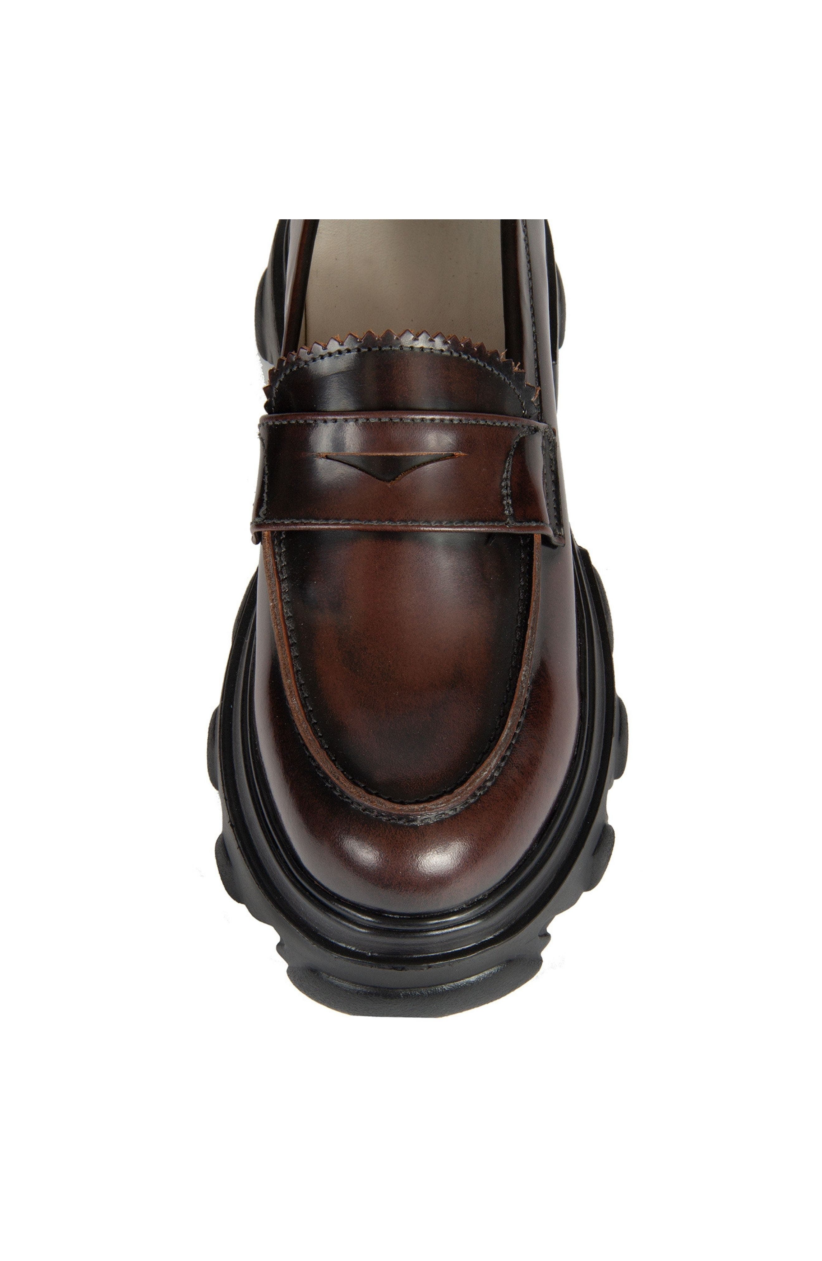 URBNKICKS Peny Brown Patent Leather Loafer, Alternate, color, Brown