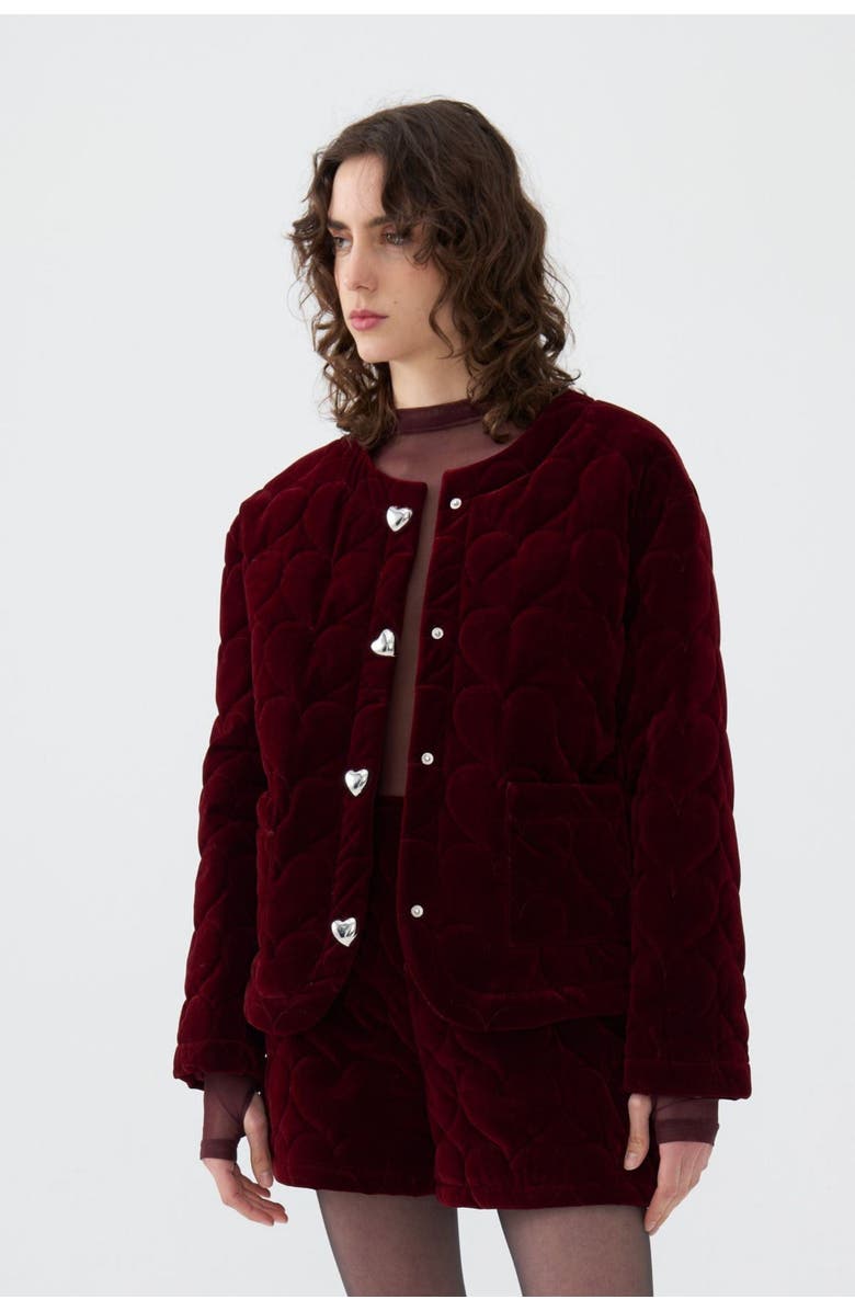 Nocturne Collarless Quilted Jacket, Main, color, 