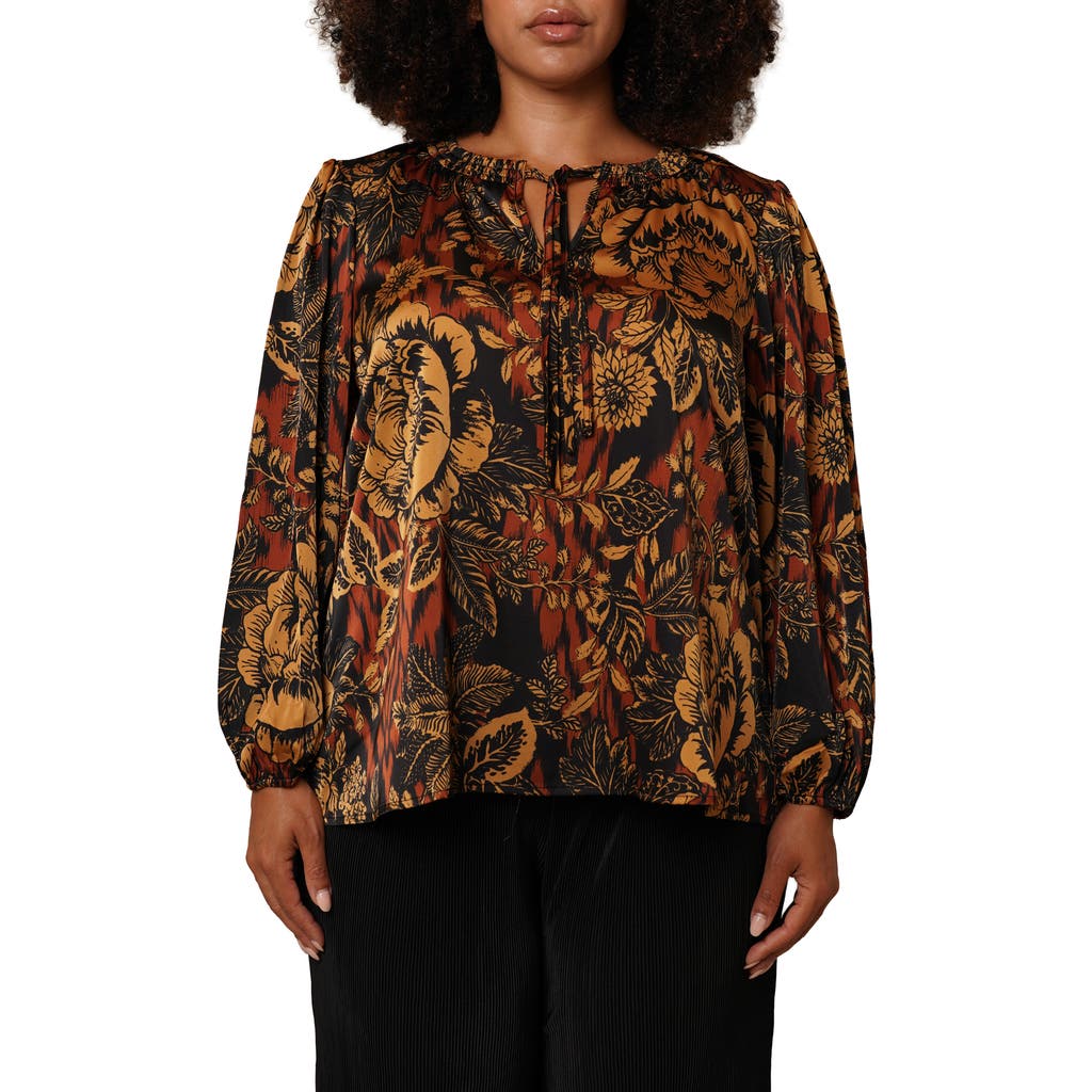 Cyrus Tie Front Top In Brown