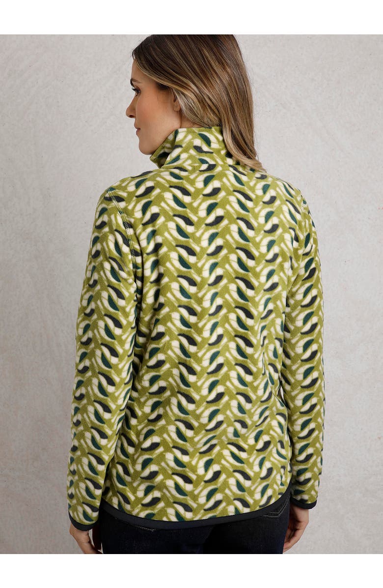 Weird Fish Reena 1/4 Zip Printed Microfleece, Alternate, color, Warm Olive