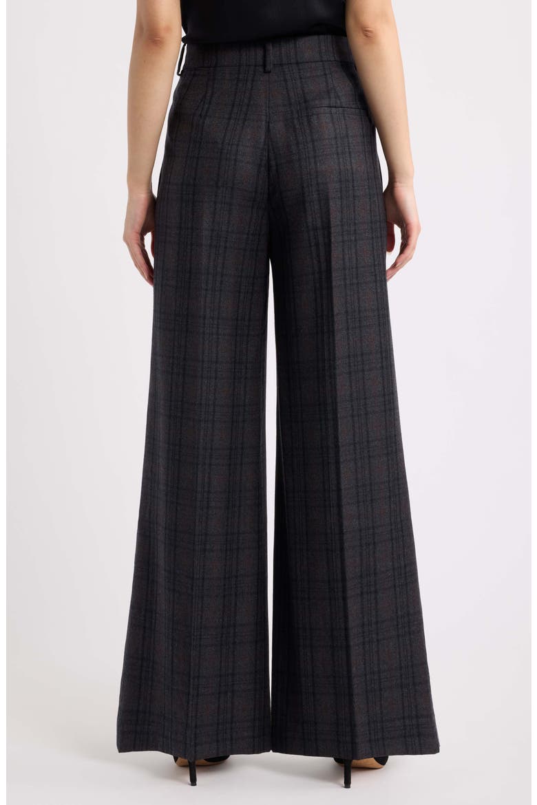 Virgin Wool Wide Leg Trousers, Alternate, color, CHARCOAL MULTI - QDY