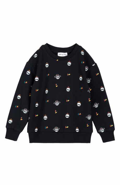 MILES THE LABEL Kids' Calavera Glow in the Dark French Terry Sweatshirt