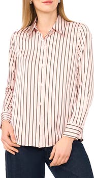 Vince Camuto Satin Long Sleeve Button-Up Shirt