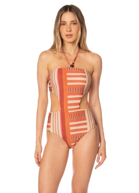 Sunset Bazaar Stripes Print Rocky Trikini One Piece
