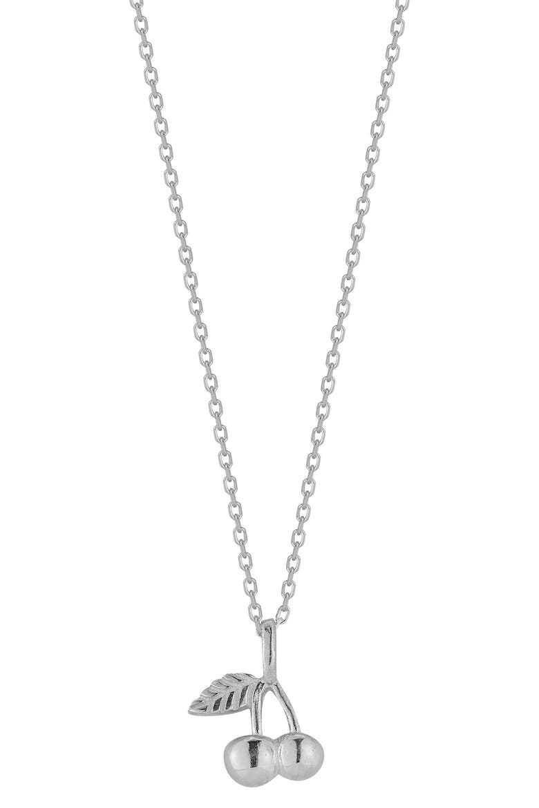 14K Yellow Gold Vermeil Cherry Pendant Necklace, Main, color, SILVER