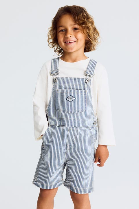 Cotton Denim Dungaree Shorts
