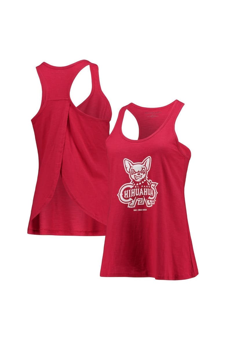 Women's Red El Paso Chihuahuas Charm Scoop Neck Racerback Tank Top, Main, color, Red