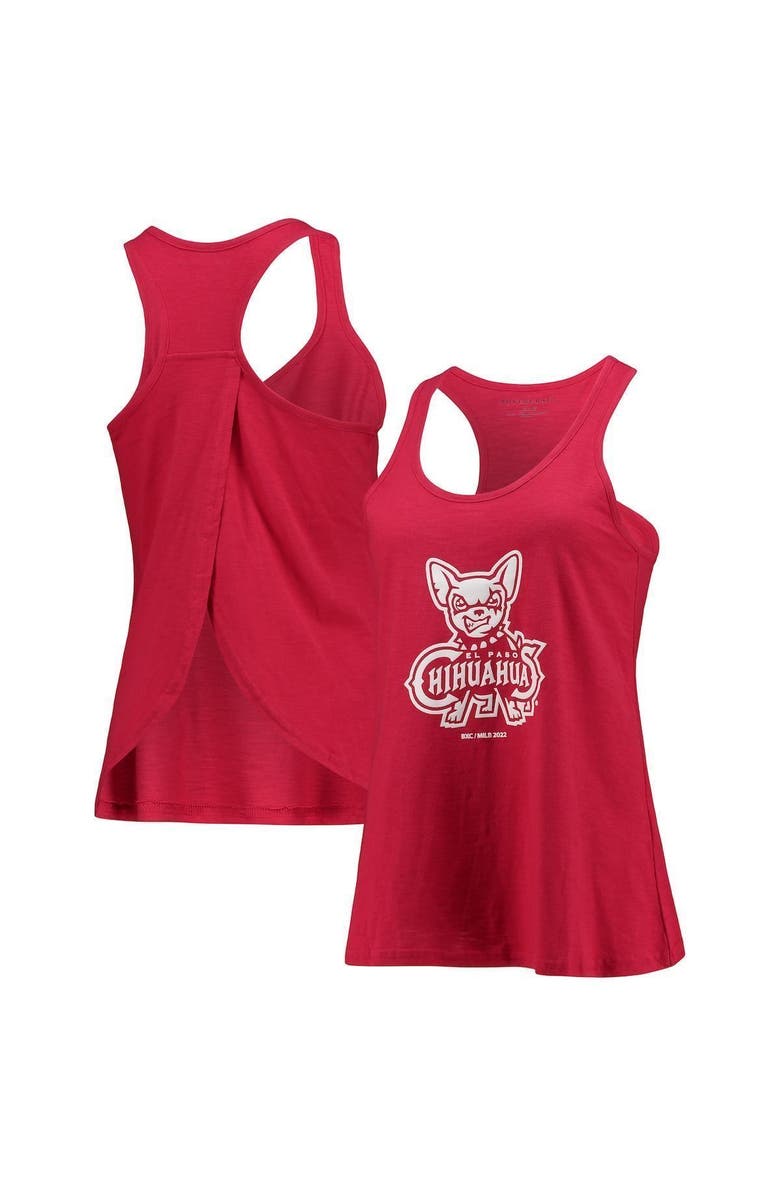 BOXERCRAFT Women's Red El Paso Chihuahuas Charm Scoop Neck Racerback Tank Top, Main, color,