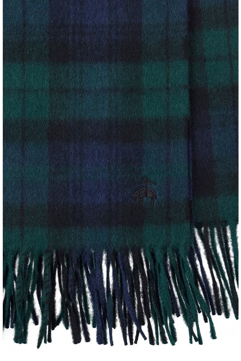 Wool & Cashmere Black Watch Wrap, Alternate, color, BLACK NAVY