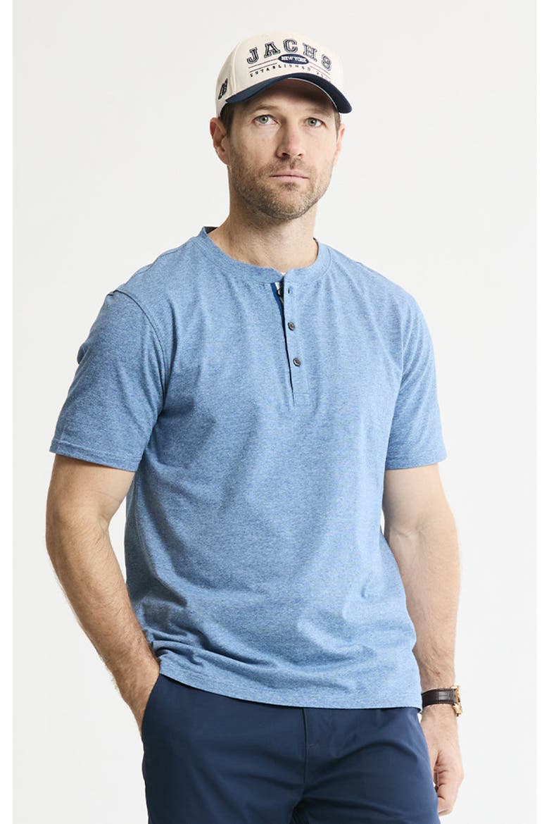 Luxe Knit Short Sleeve Henley Shirt, Main, color, Navy