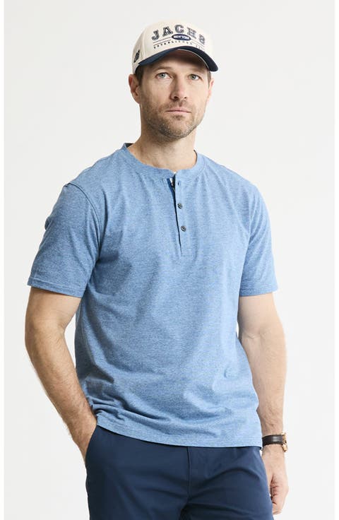 Luxe Knit Short Sleeve Henley Shirt