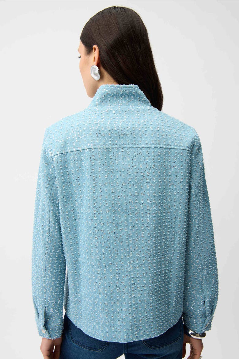 Denim Jacket With Allover Sequins, Alternate, color, Sky Blue