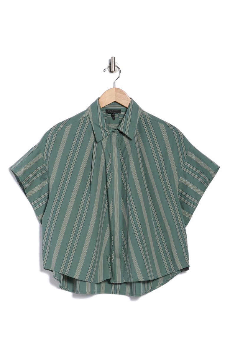 rag & bone Maura Stripe Button-Up Shirt, Alternate, color, Sage Stripe
