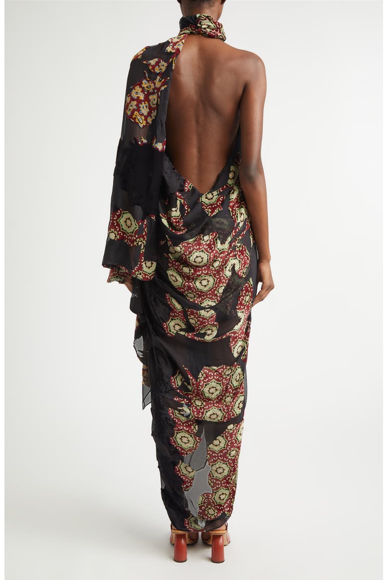 draped asymmetric midi dress Stine Goya Draped Asymmetric Midi Dress Liquid Floral