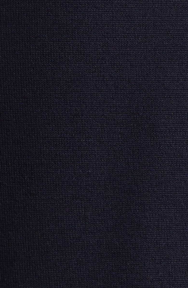 Balmain Stamp Logo Jacquard Merino Wool Sweater, Alternate, color, Navy/ White