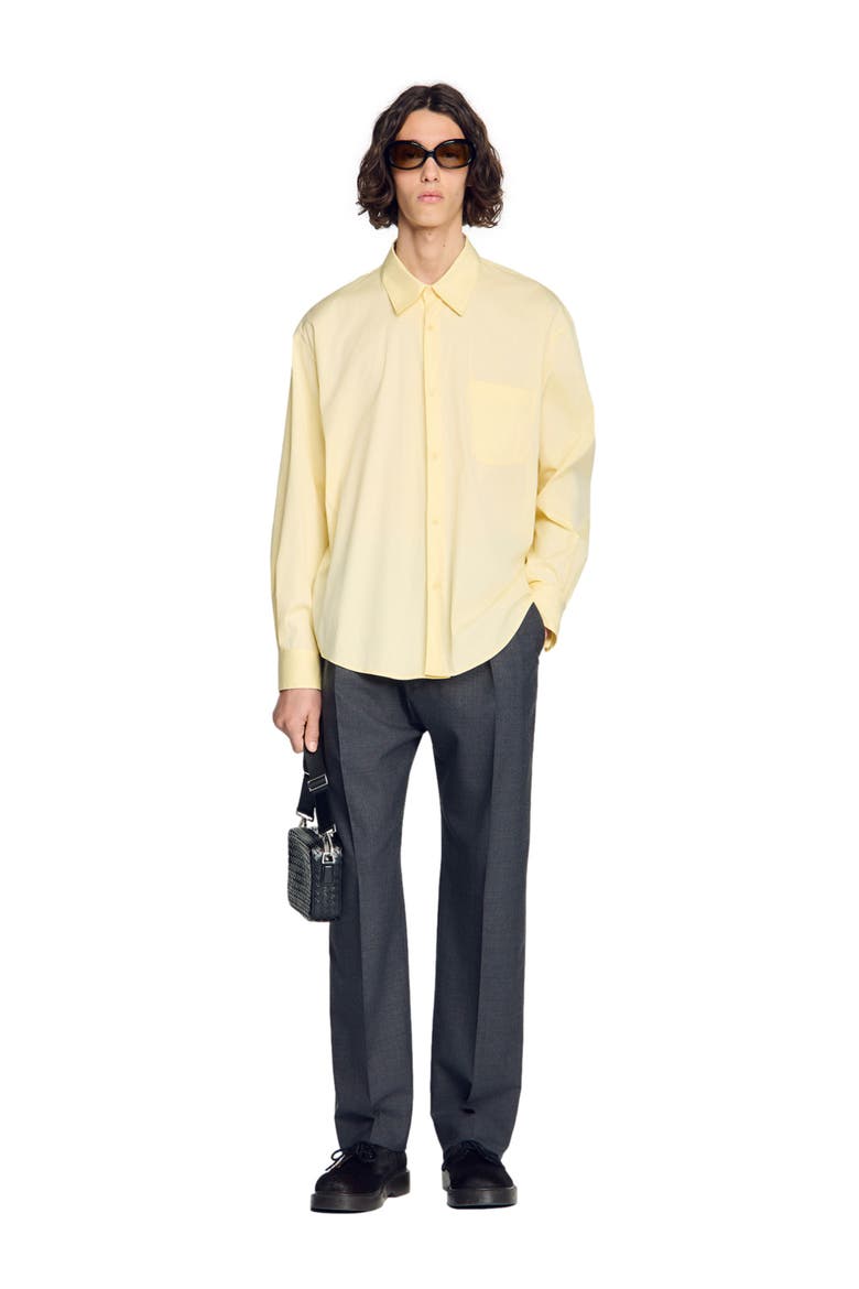 Oversized cotton shirt, Alternate, color, Souffre