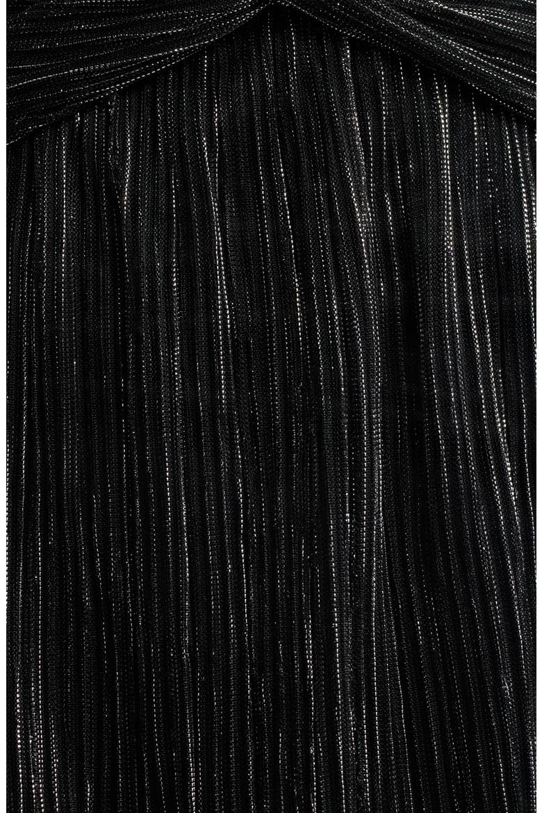 Metallic Crinkle Gown, Alternate, color, BLACK