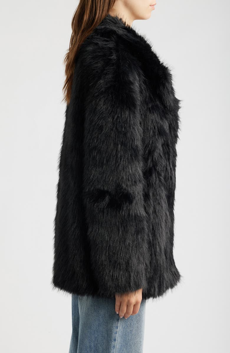 Princess Polly Super Trouper Faux Fur Jacket, Alternate, color, Black
