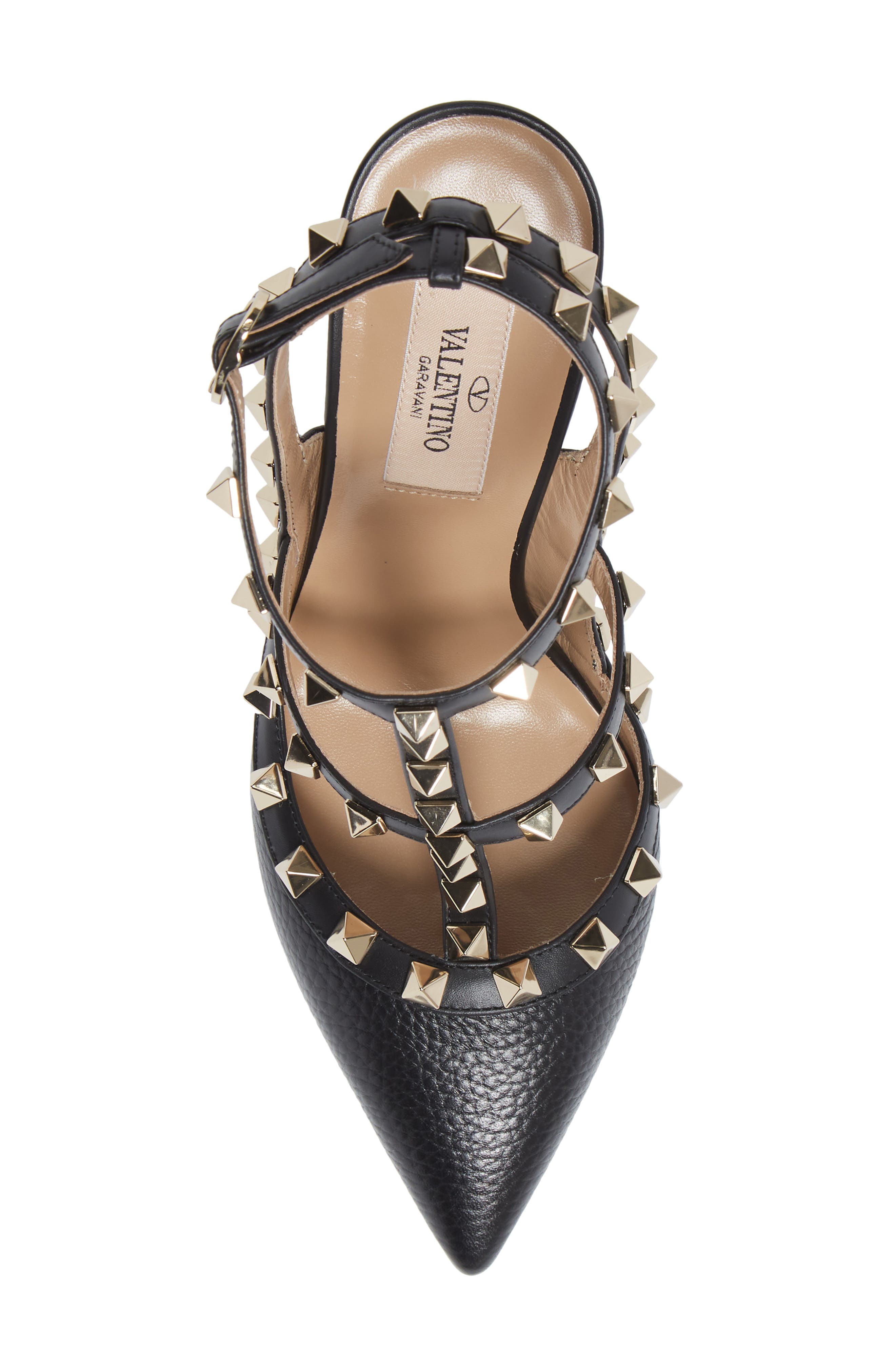 Valentino Garavani Rockstud Ankle Strap Pump, Alternate, color, 0No Nero