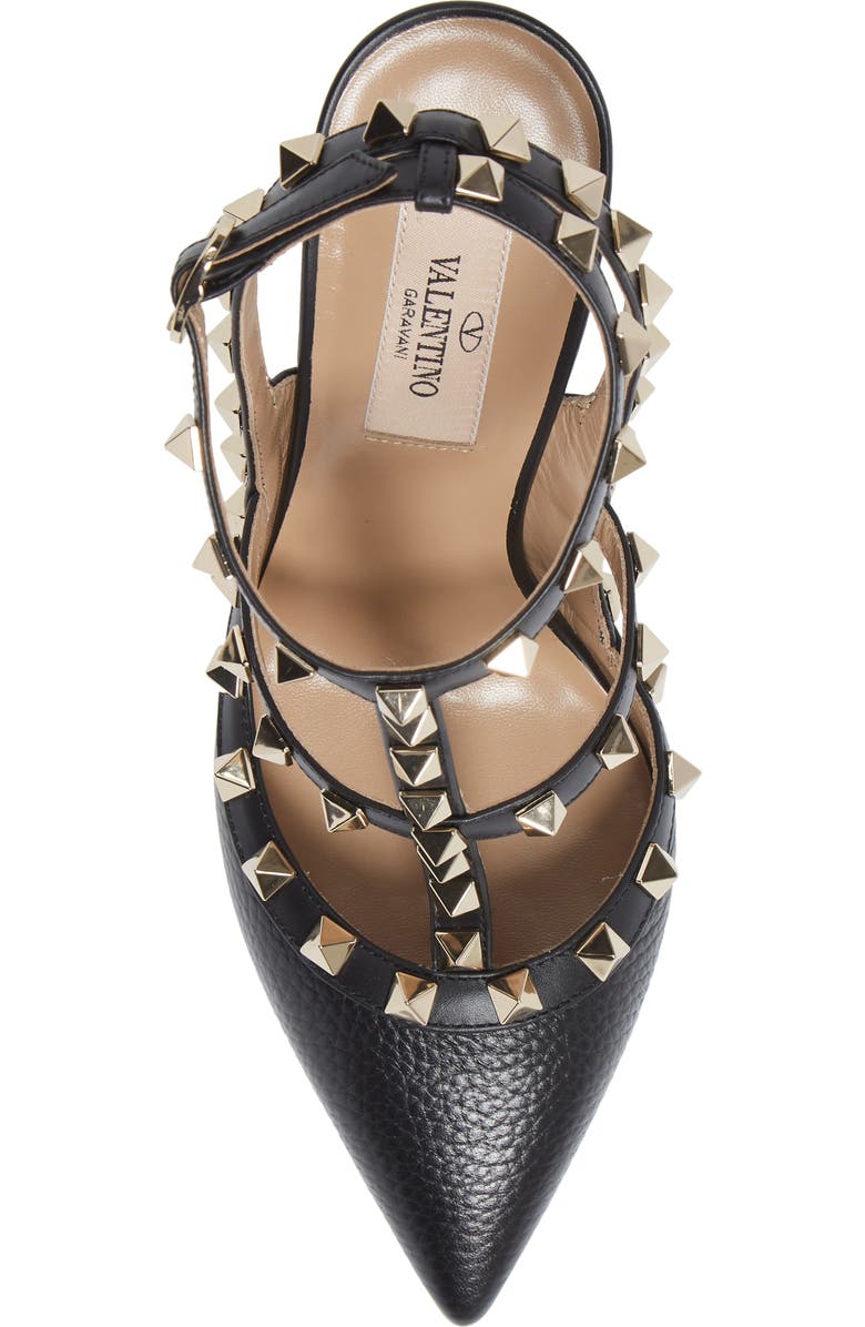 Valentino Garavani Rockstud Ankle Strap Pump, Alternate, color, 0No Nero