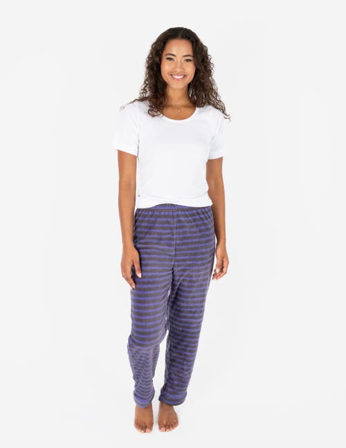 Leveret Fleece Printed Holiday Pajama Pants In Purple