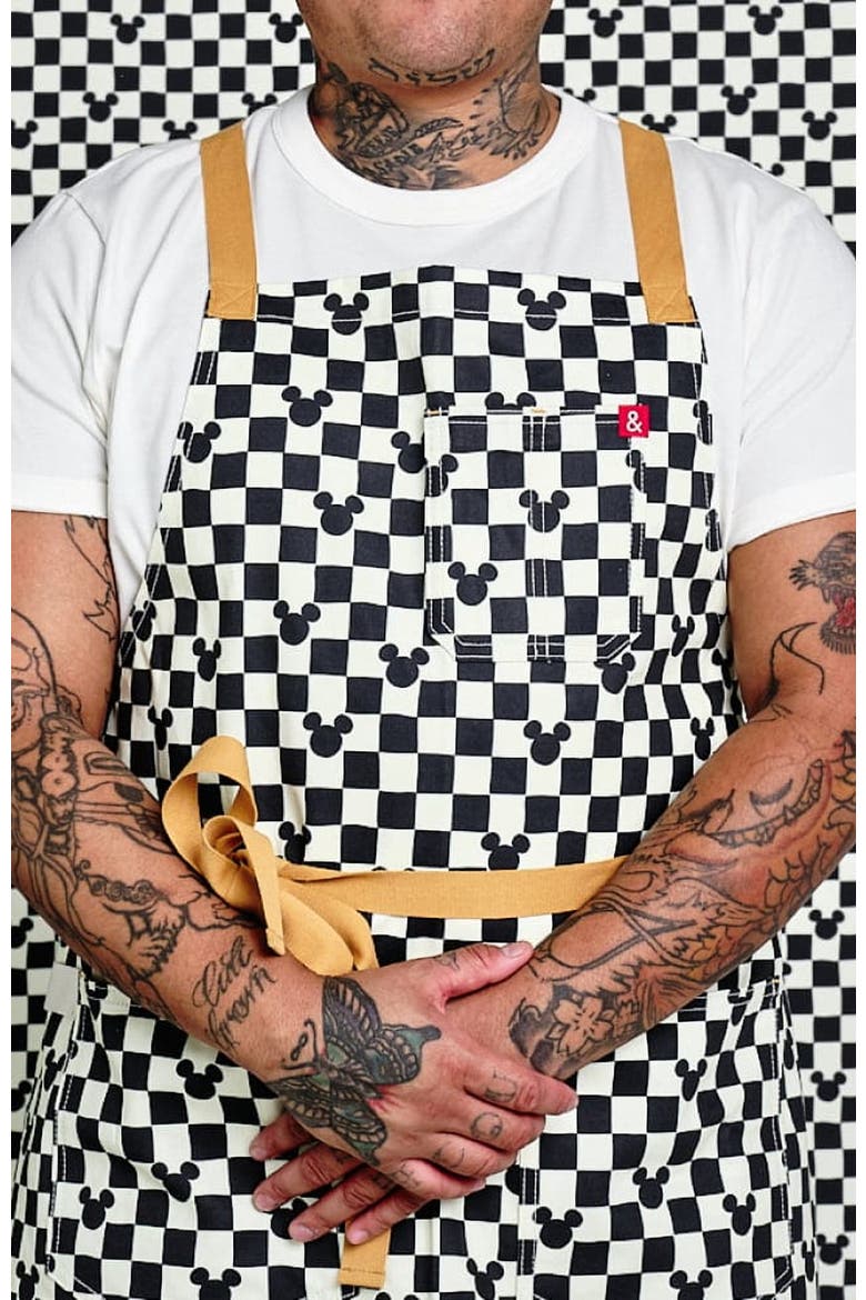 Disney's Mickey Mouse Crossback Apron, Alternate, color, Black