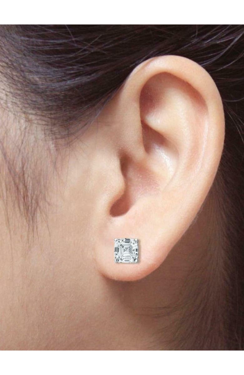 Bliss Diamond 3.00Ct Asscher Cut Diamond Studs 14k Gold Lab Grown Earrings, Alternate, color, 14K White Gold