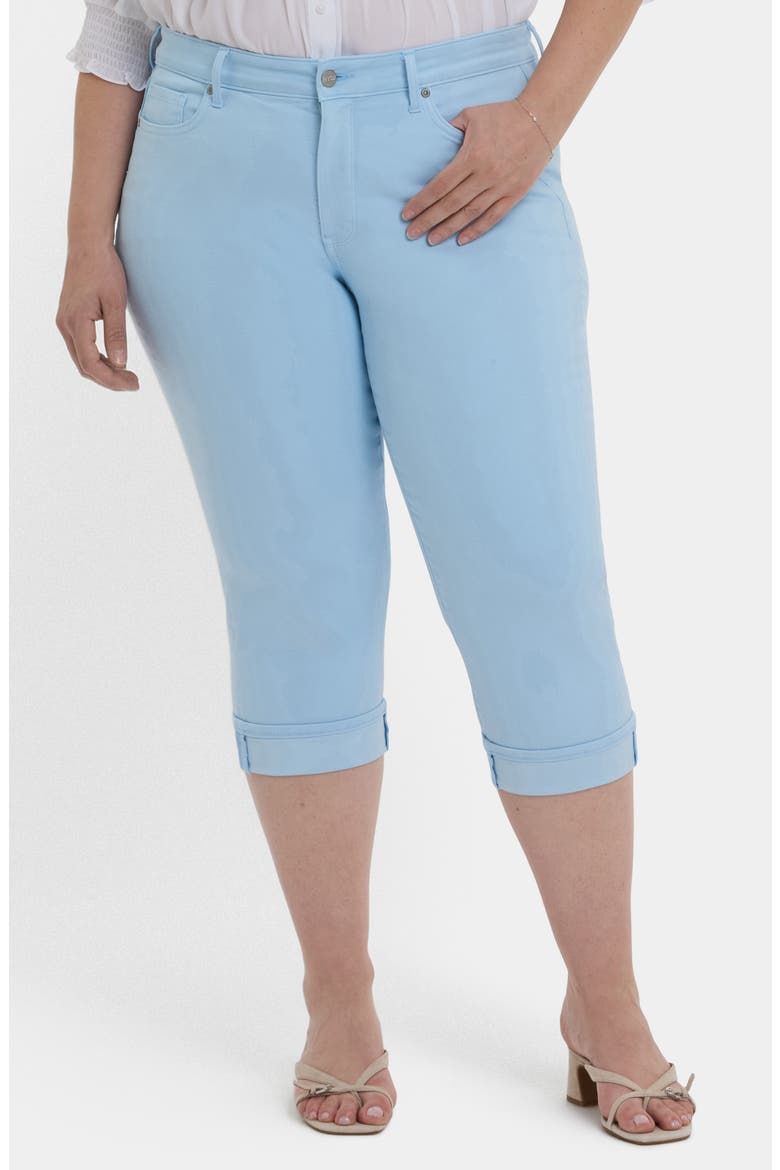 Marilyn Cool Embrace® Cuff Crop Straight Leg Jeans, Main, color, AQUATIC