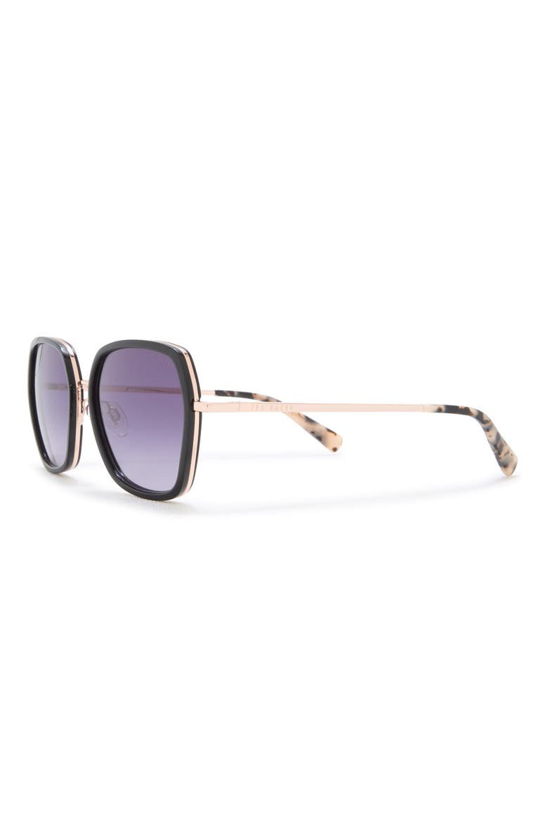 56mm Square Sunglasses, Alternate, color, BLACK