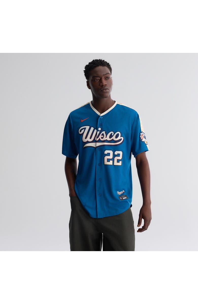 Nike Men's Nike Christian Yelich Mineral Blue Milwaukee Brewers 2026 City Connect Stadium Jersey, Alternate, color, Mineral Blue