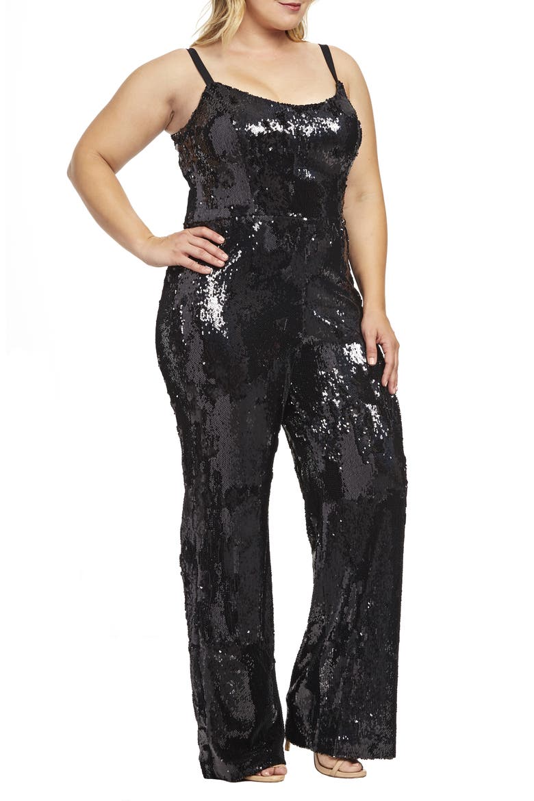 Victoria Sequin Jumpsuit, Alternate, color, BLACK PEARL