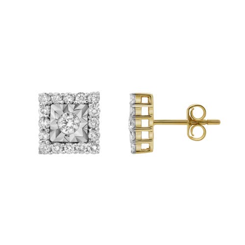 Luvmyjewelry Legatum 10k Gold Diamond Unisex Earrings In 10k Yellow Gold