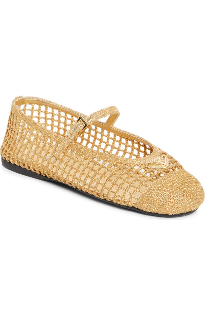 Prada Crochet Mary Jane Flat, Main, color,