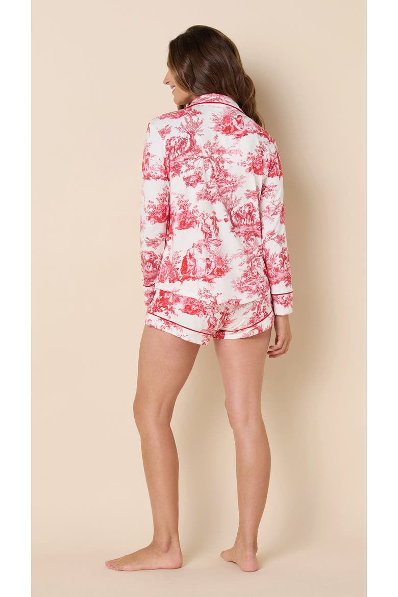 Pima Knit Long Sleeved Short Set, Alternate, color, Idle Hours