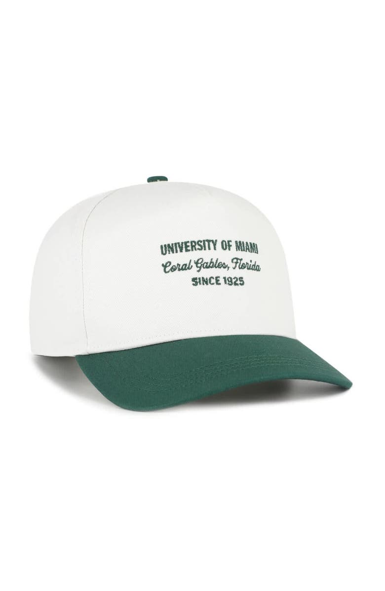 '47 Men's '47 White Miami Hurricanes Contemporary Basics Two-Tone Hitch Adjustable Hat, Alternate, color, White