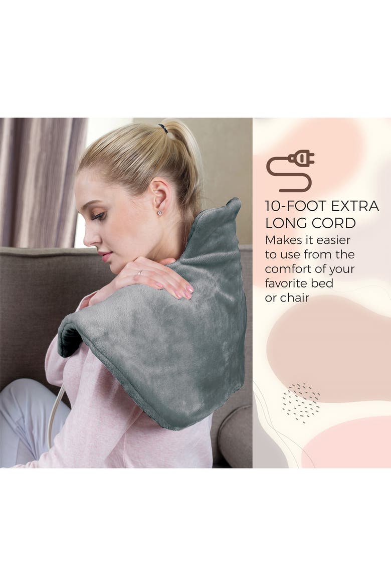 Electric Neck & Shoulder Heat Pad & Memory Foam Pillow, Alternate, color, Grey