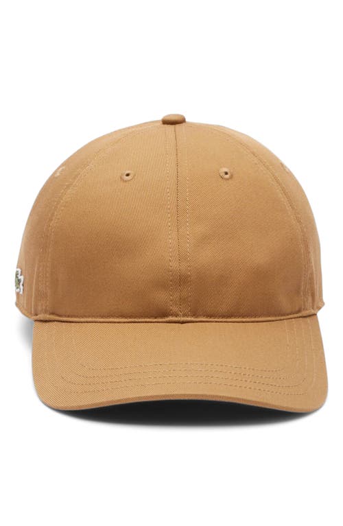 Lacoste Essential Cotton Twill Baseball Cap In Brown