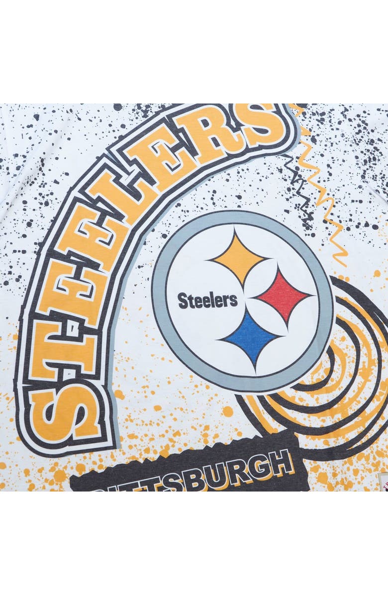Mitchell & Ness Men's Mitchell & Ness White Pittsburgh Steelers Team Burst Sublimated T-Shirt, Alternate, color, White