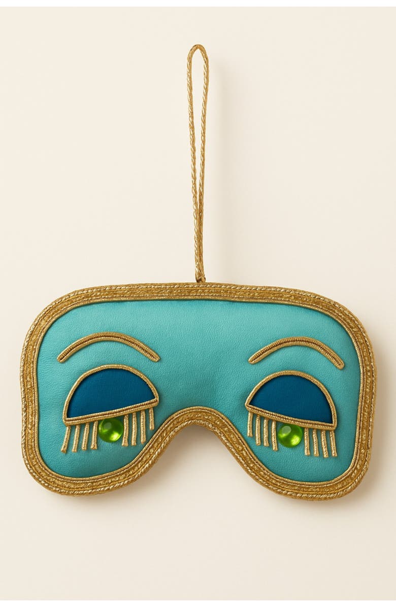 Pillowpia Holly Golightly Sleep Mask Ornament, Main, color, Aquarium Blue